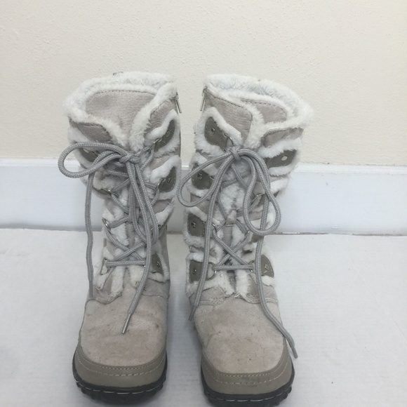 U.S. Polo Assoc Womens Faux Suede & Faux Lined Fur Lace Up Gray Boots - Picture 3 of 12